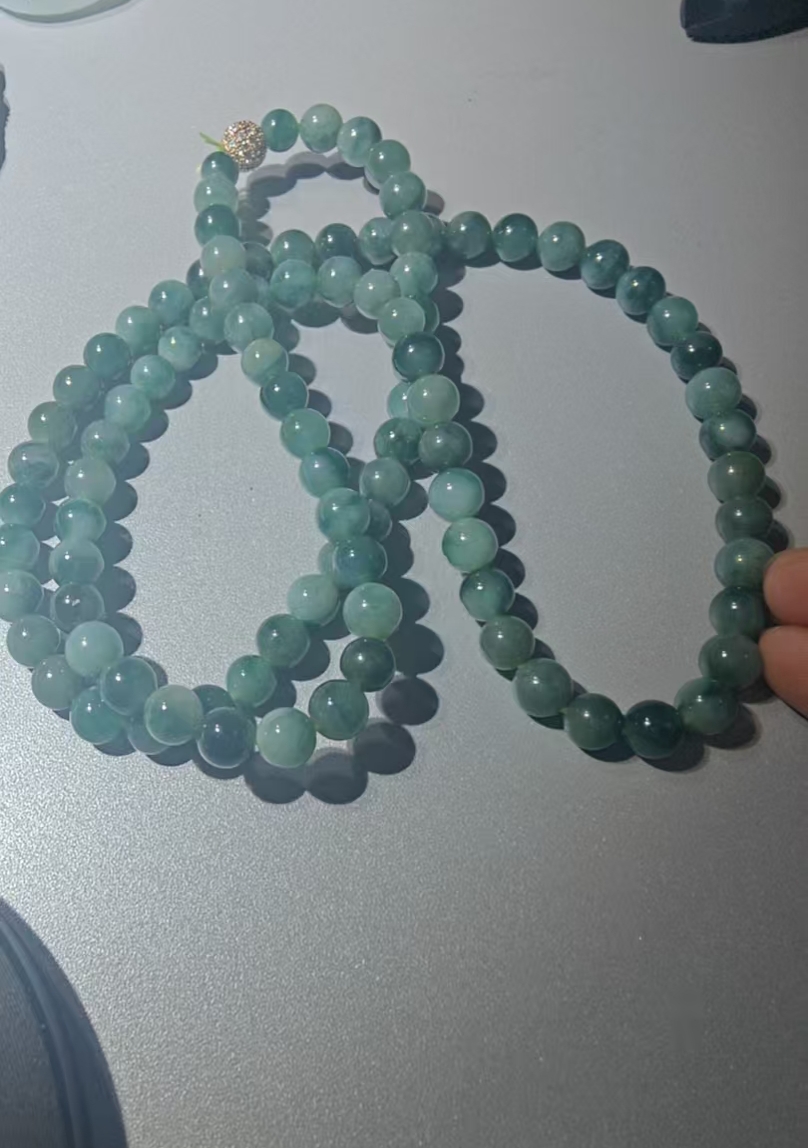 天然缅甸A货翡翠珠链