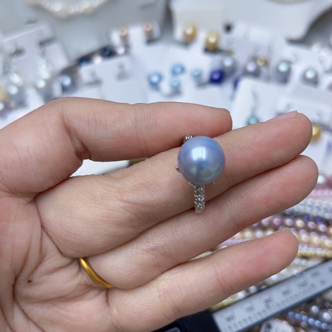 淡水珍珠戒指银S925镶嵌