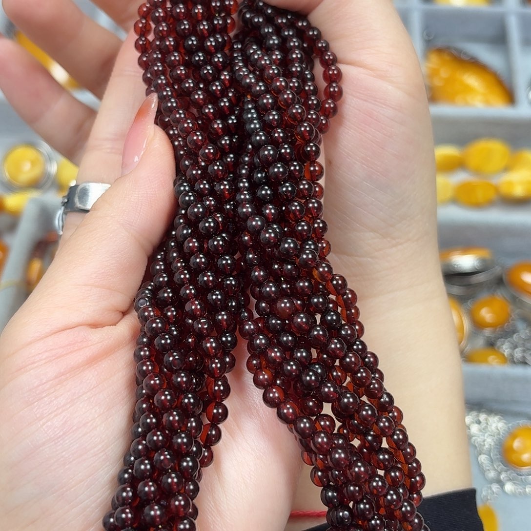 琥珀未镶嵌颈饰项链