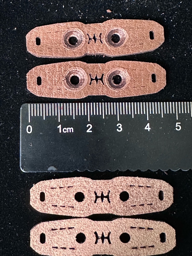 如巧皮兜  精选2MM8.5~9珠皮兜带定位孔烫孔100皮兜加20米琥珀带