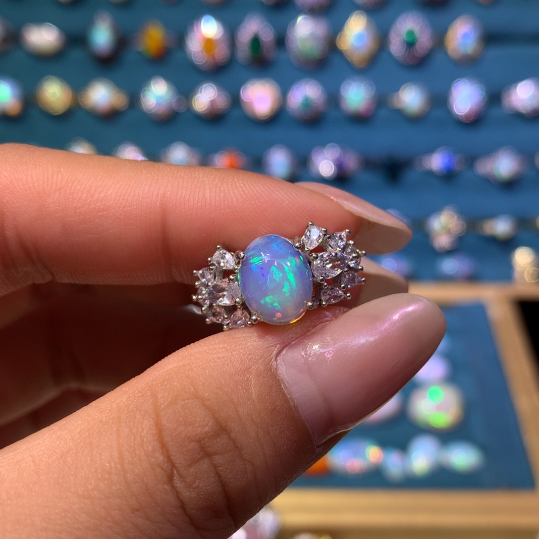 欧泊银S925镶嵌吊坠款