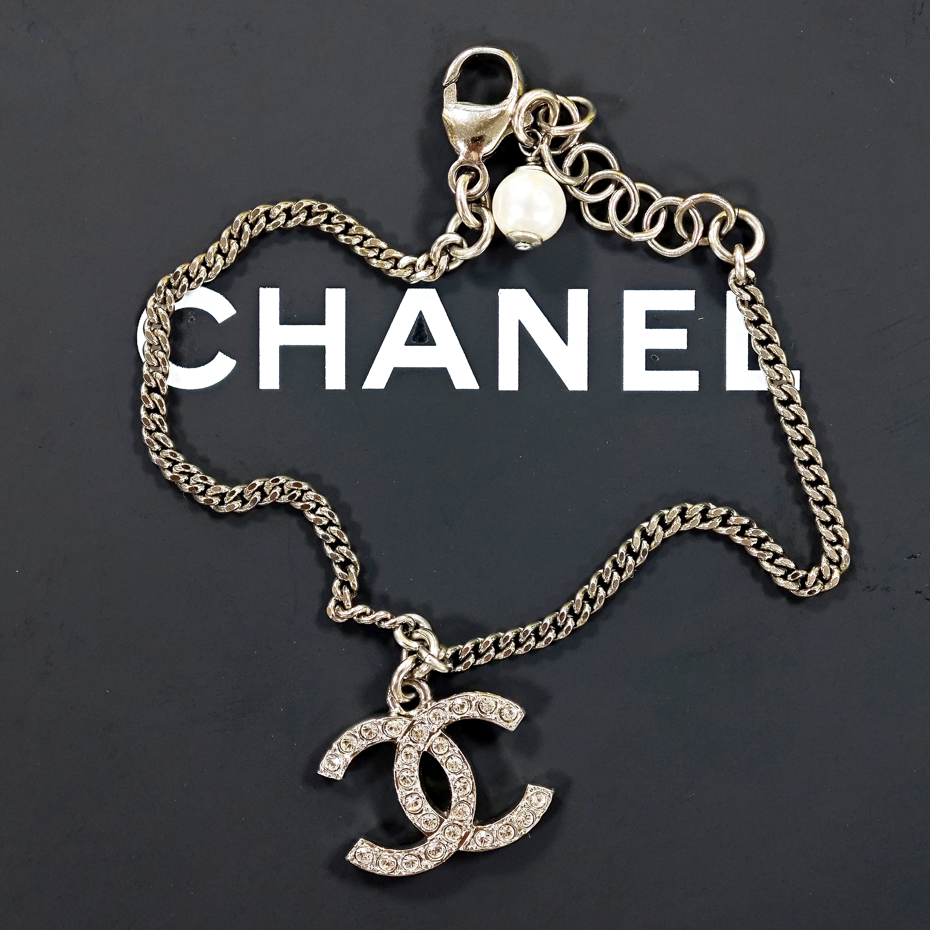 未使用 Chanel/香奈儿 银色法式满钻链条手链