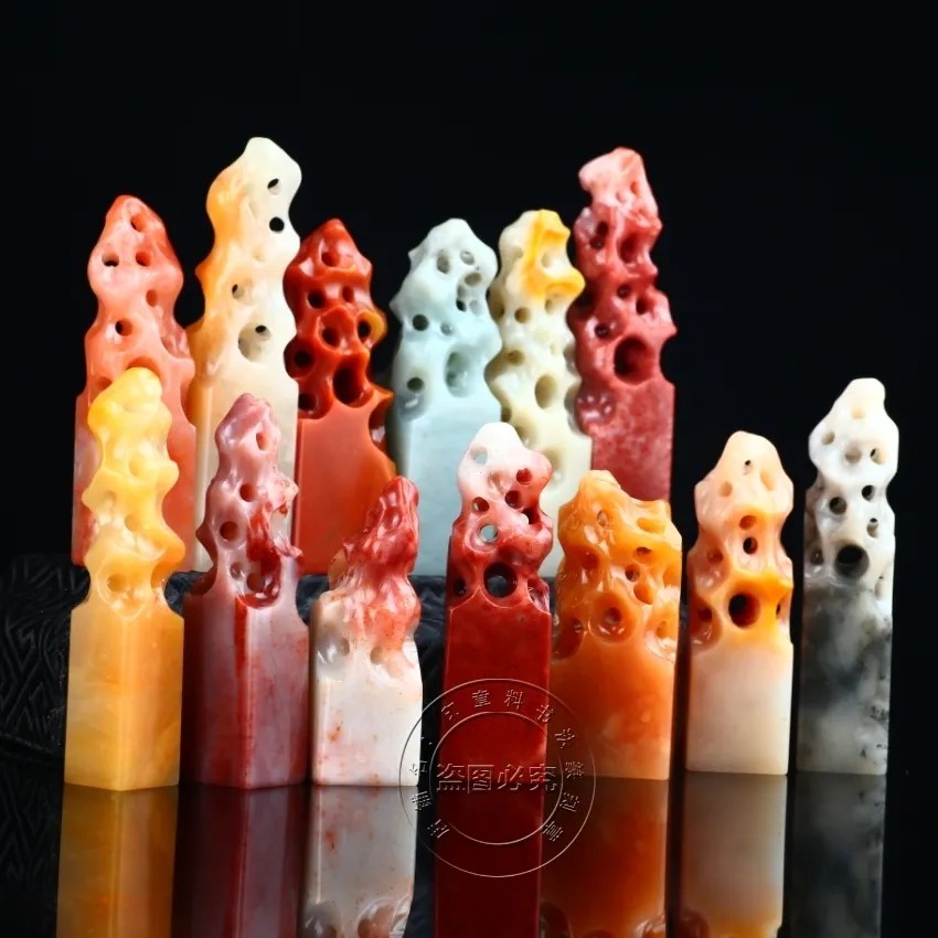 天然老挝石章料印章石料钮章钮头正章素章篆刻精品练习方章闲章
