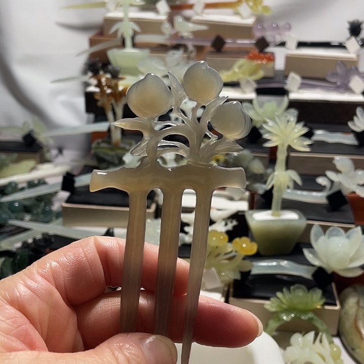 蛇纹石玉合金发饰