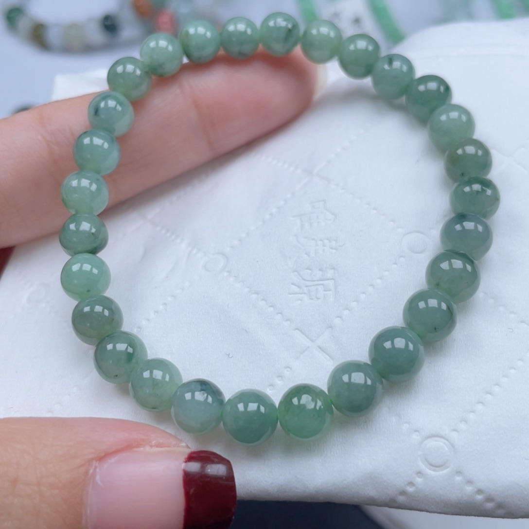 翡翠手链未镶嵌纯天然a货缅甸翡翠包邮