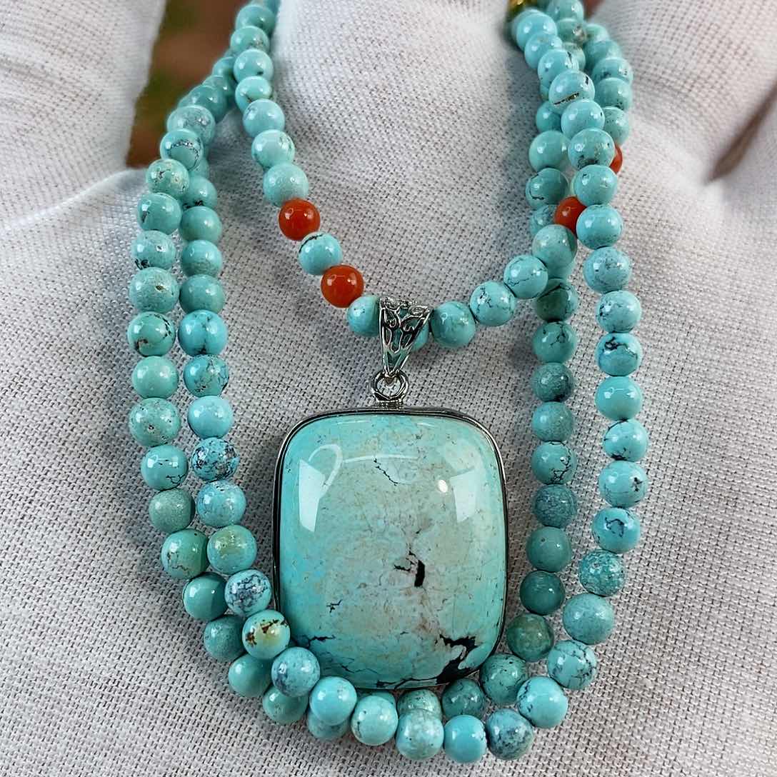 绿松石珠宝奇石银S925镶嵌