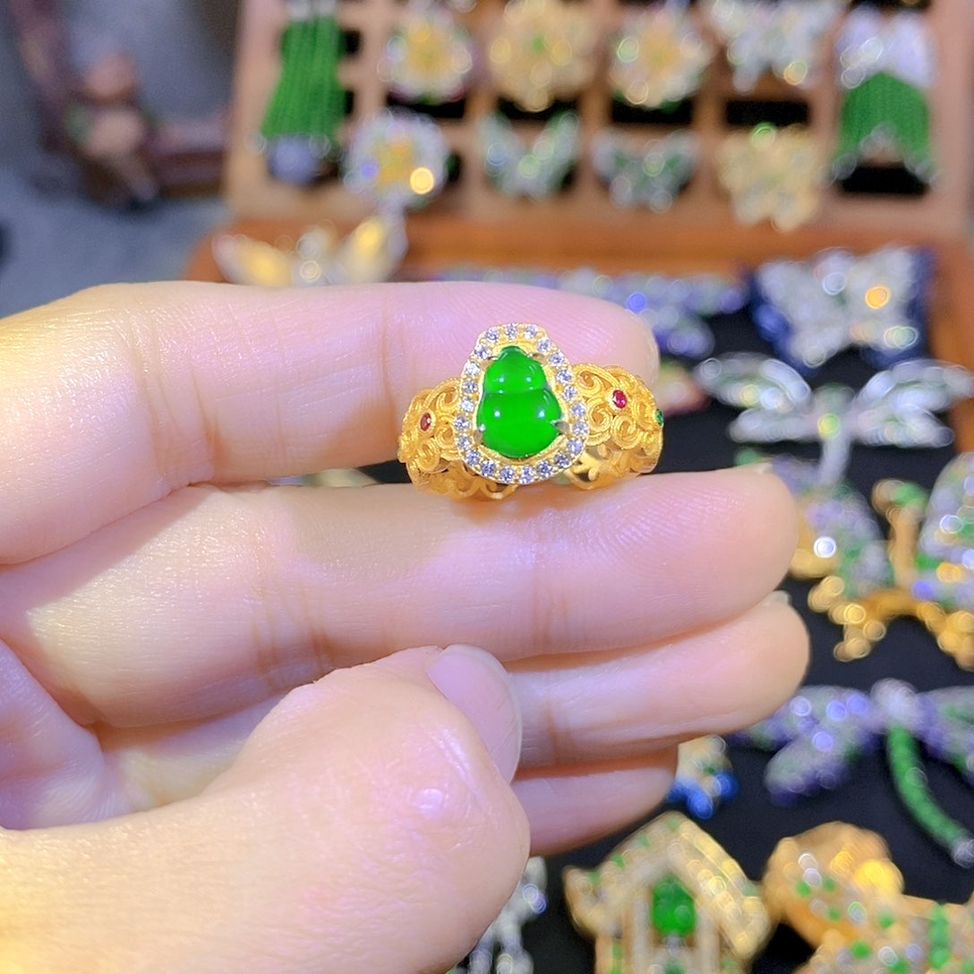 吊坠(不含链)银S925镶嵌翡翠