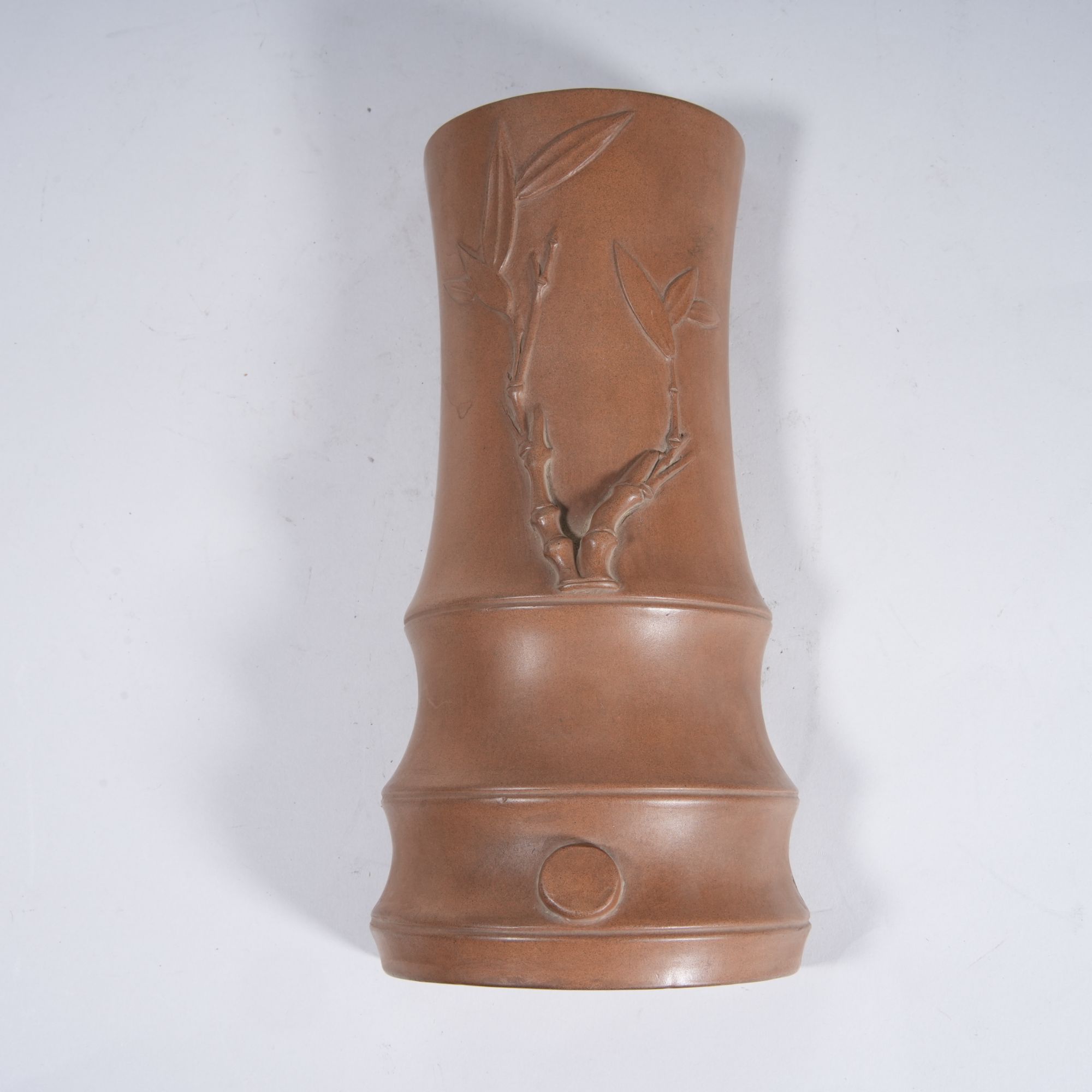 z041/民国 紫砂段泥竹节纹壁挂【华豫之门甄选】