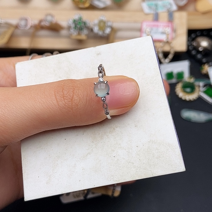 翡翠银S925镶嵌戒指