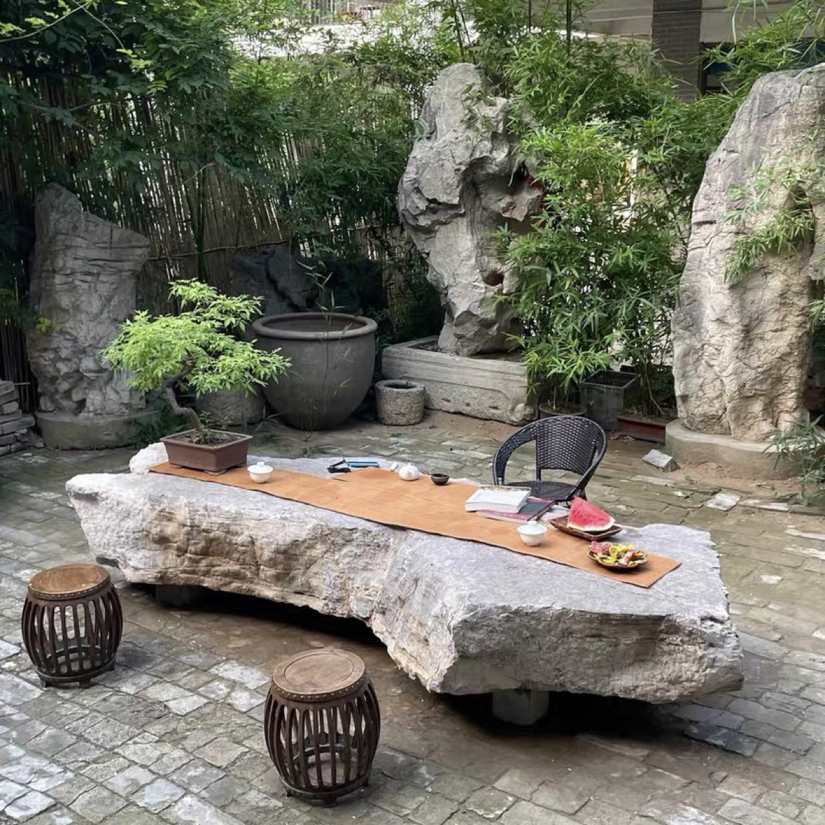 庭院鱼缸室内摆件流水手工组合盆栽微景观