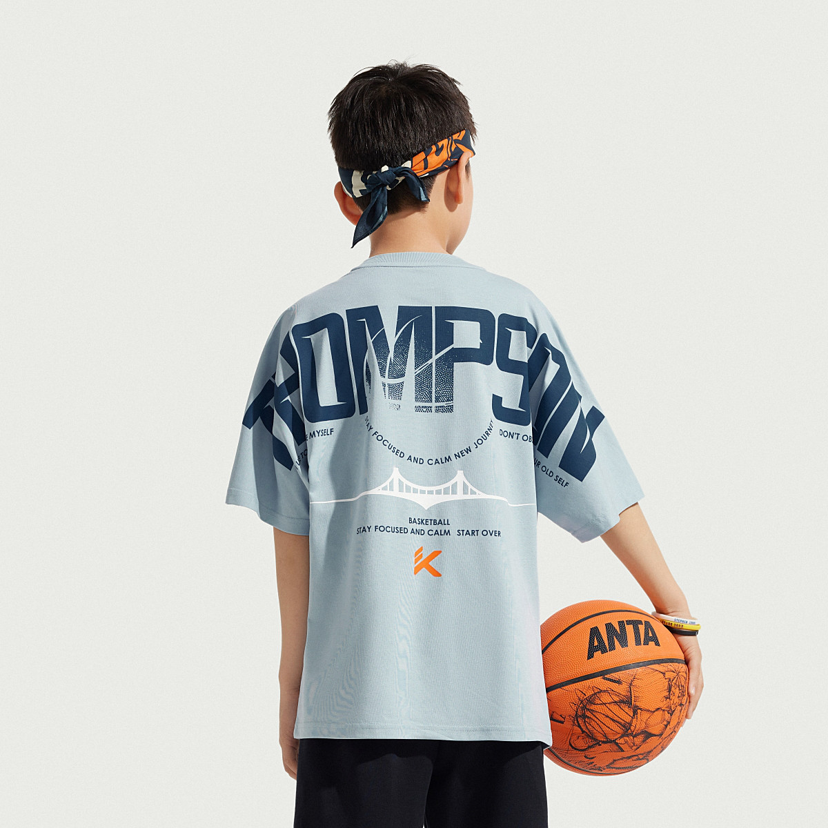 【气质少年】安踏儿童针织短袖衫2025夏新款透气舒适宽松运动短T