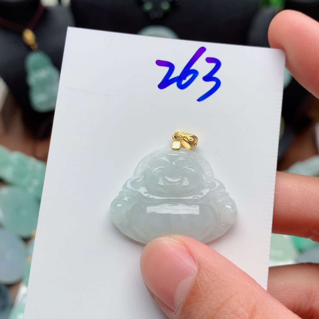 翡翠颈饰银S925镀金镶嵌吊坠