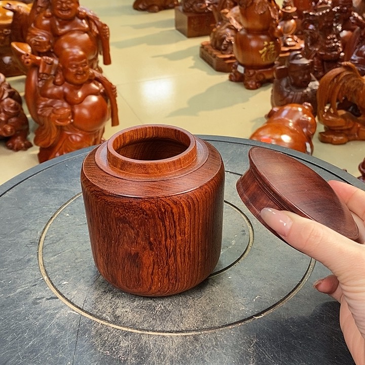 大果紫檀（缅甸花梨）缅甸花梨木茶叶罐