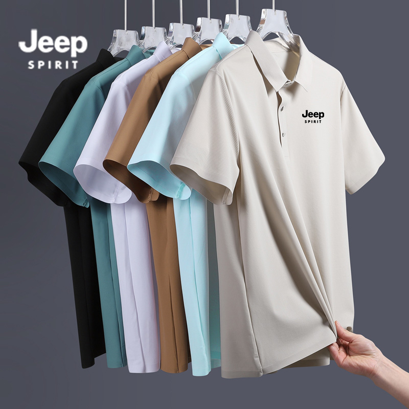 JEEPSPIRIT吉普T恤防紫外线短袖凉感Polo衫夏季运动免烫商务休闲