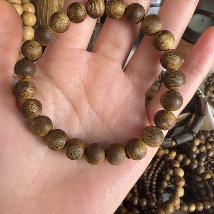 沉香手串奇楠0.9圆珠单圈多样性发一