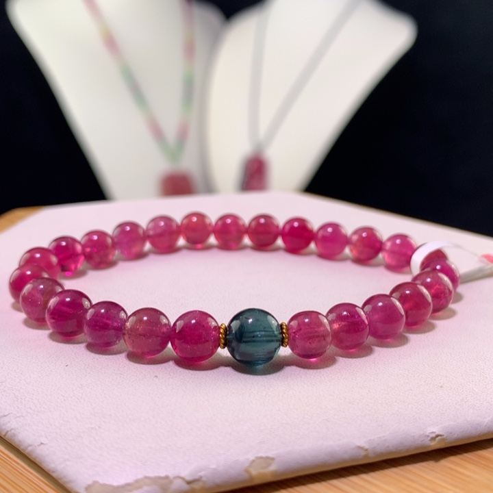 双色碧玺手链未镶嵌