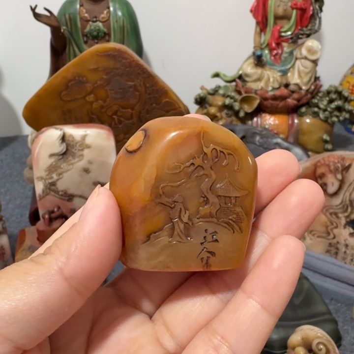 雷***行石材手工艺品摆件包邮
