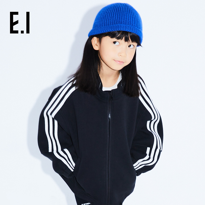 短款外套运动经典款三条杠男女童衣服中大童宽松休闲D8213653903C