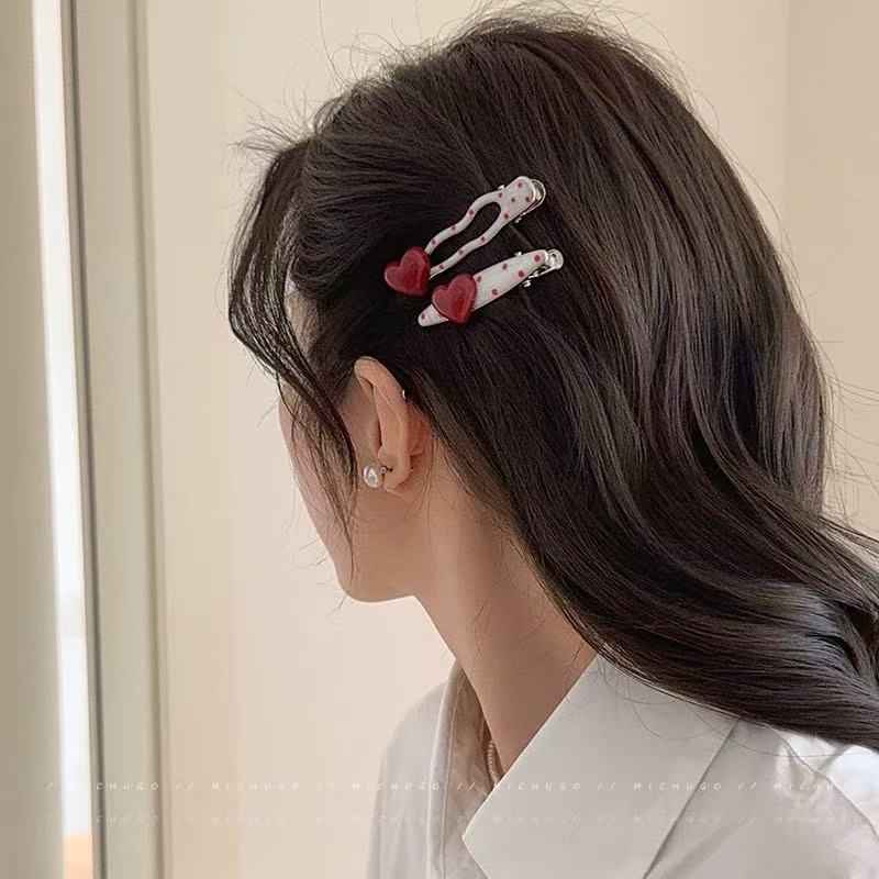 (32个)新款醋酸发夹简约刘海夹安可拉红侧边夹高级感碎发鸭嘴夹