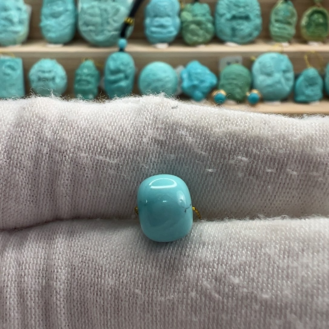 未镶嵌绿松石老型珠 8.7x6.8mm