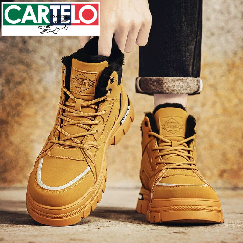 CARTEL鳄鱼雪地靴男士高帮大黄靴春季款2025新款工装马丁靴子男鞋