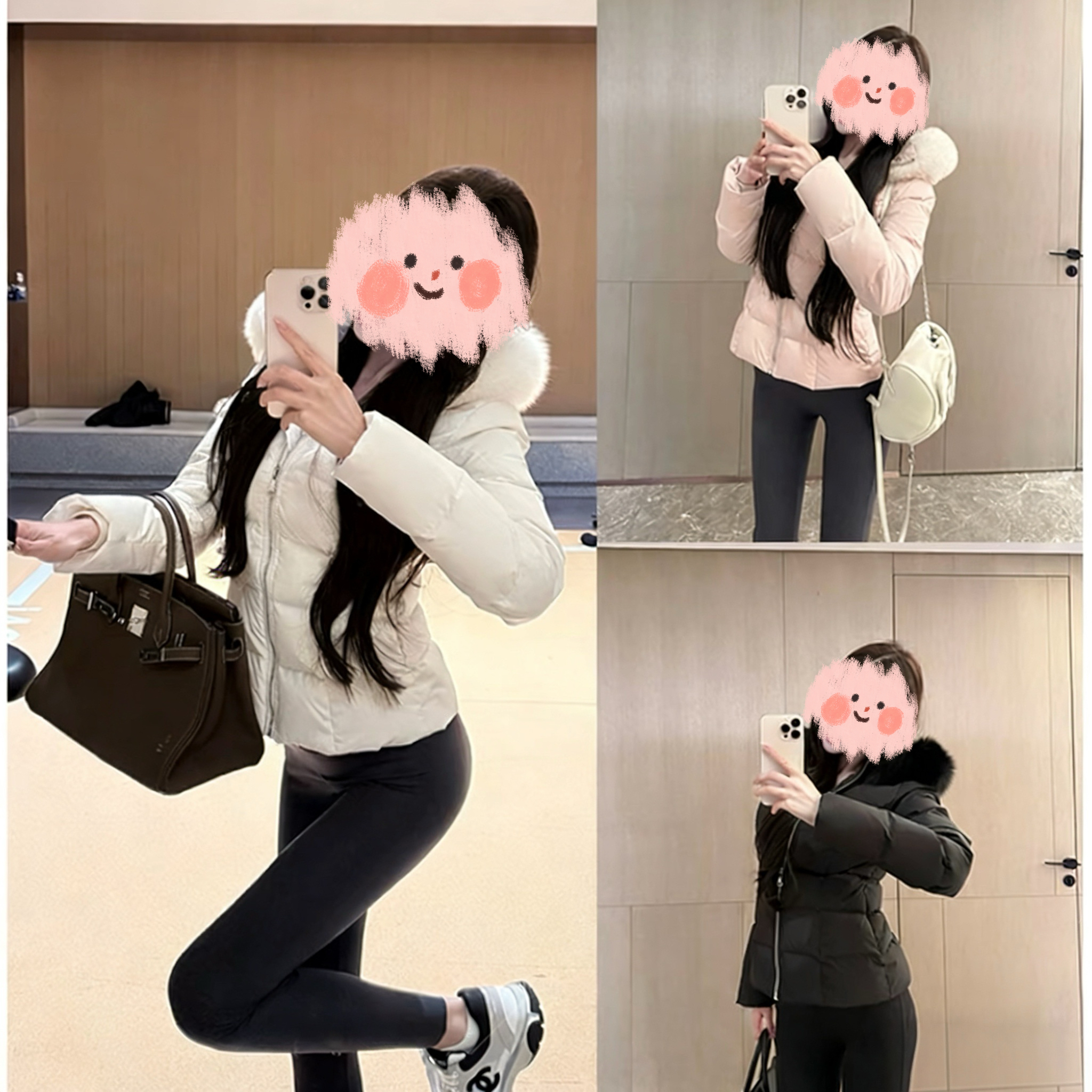 漫画小蛮腰90白鸭绒三防狐狸大毛领收腰显瘦羽绒服外套00165