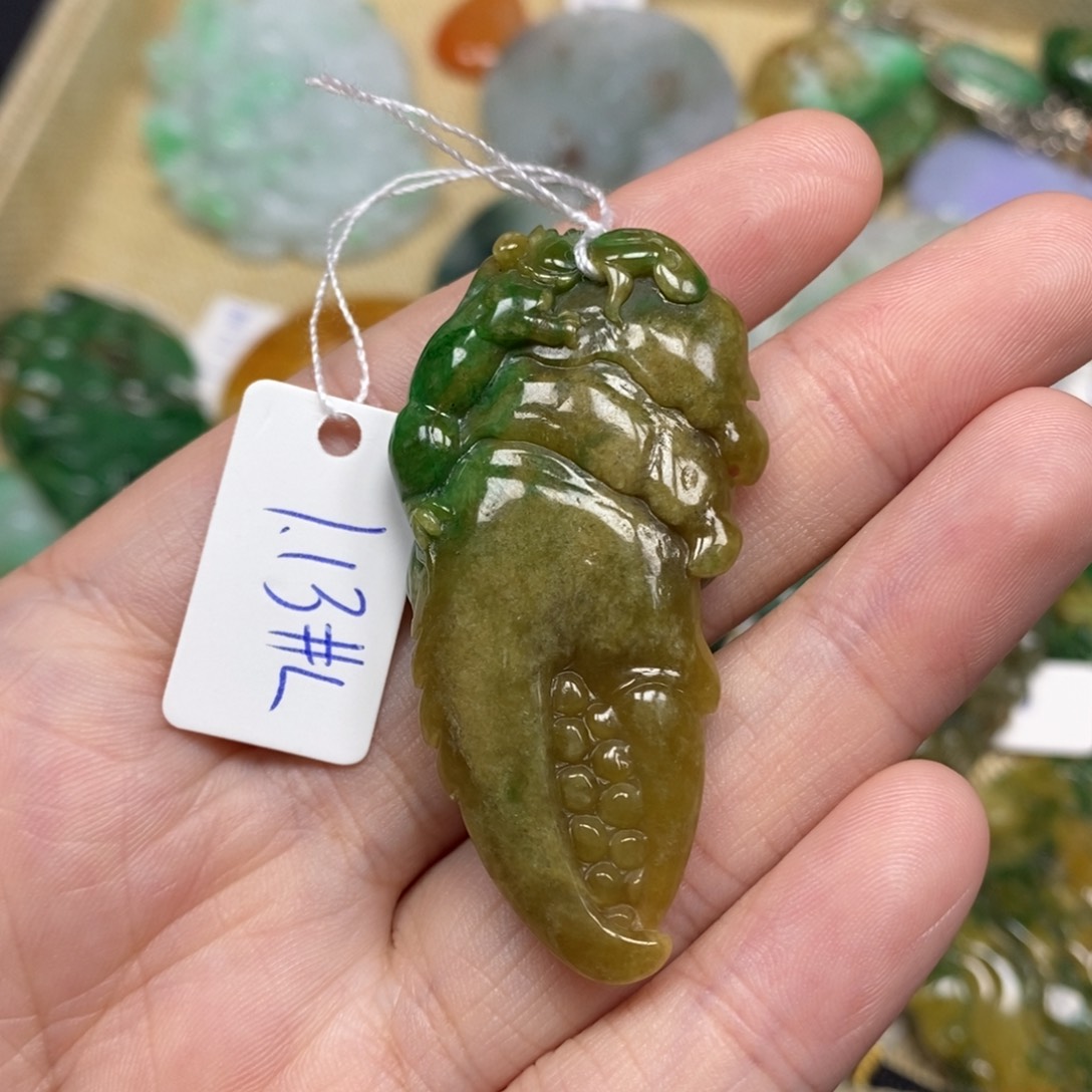 翡翠项链未镶嵌蟹钳24号