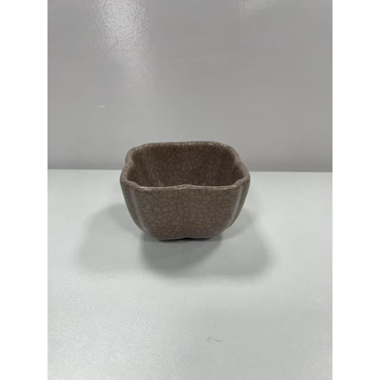 【龙泉】传世哥窑 四方花瓣杯 陶瓷 lq-5139