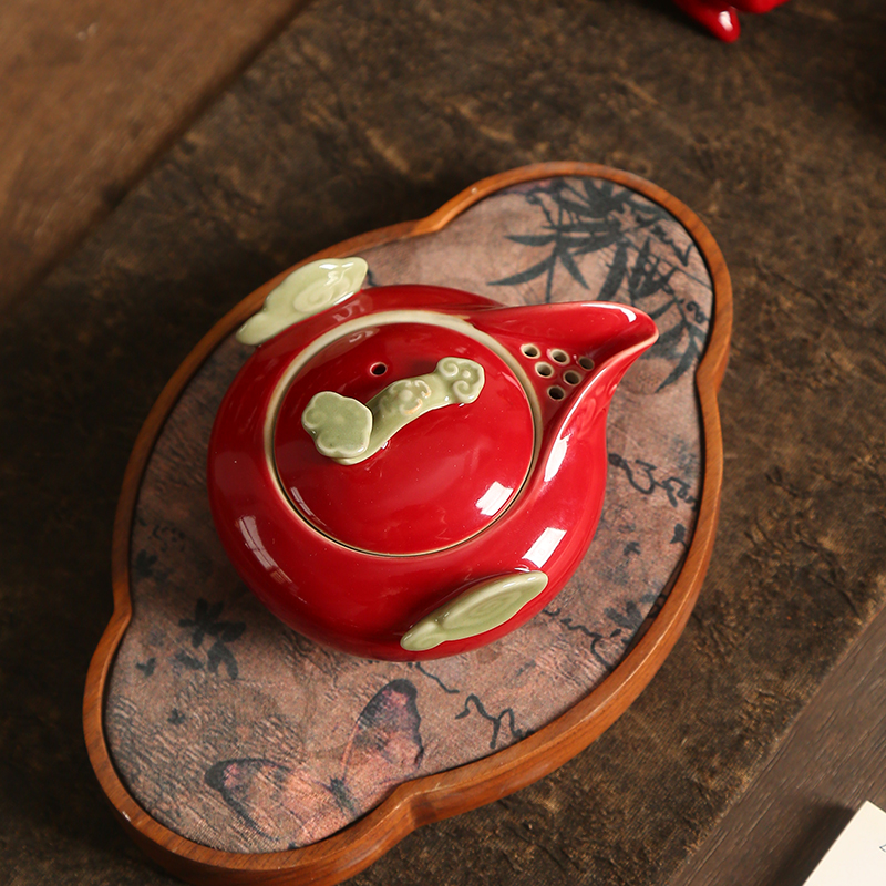 秋水映霞手抓壶小猪壶