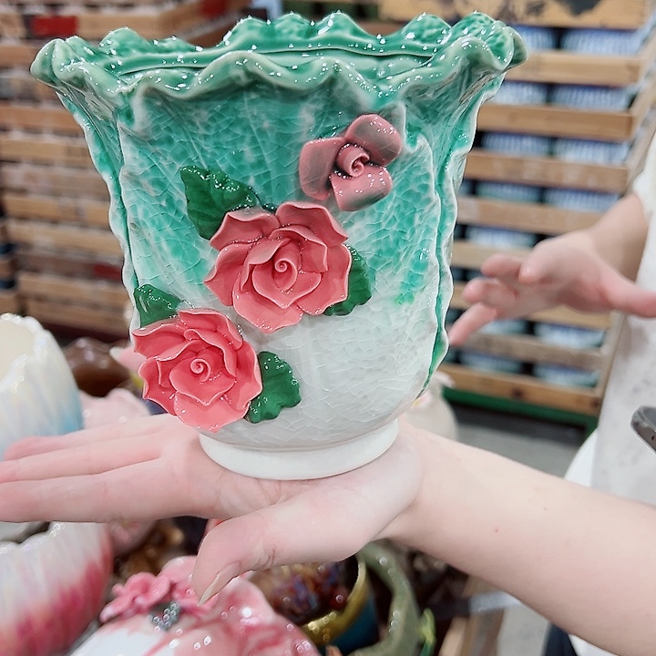 有孔，凑单福利满10元发货陶瓷多肉花盆！