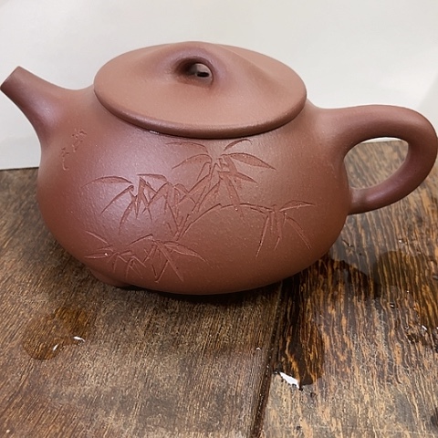 紫砂茶壶老紫泥大石瓢360cc