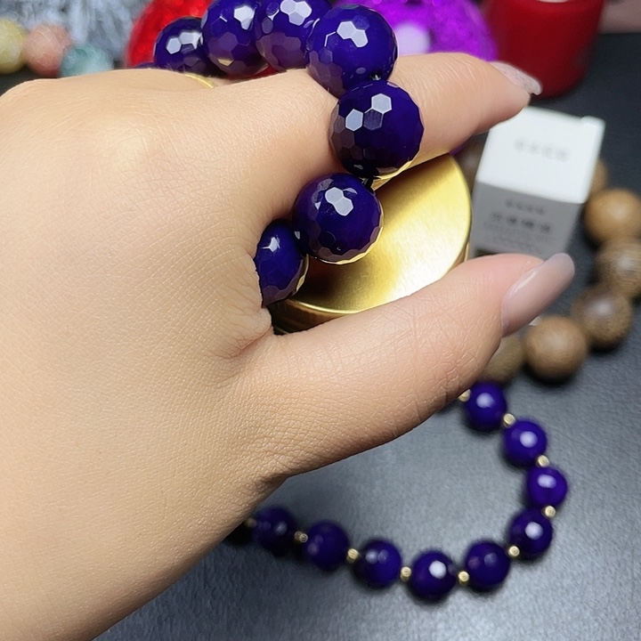 玛瑙/玉髓手串合金紫瓶