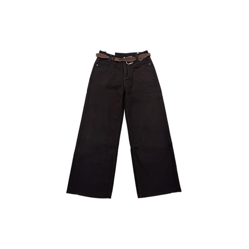 1396#墨韵阔腿秋季新款小众女装时尚休闲牛仔裤设计腰带