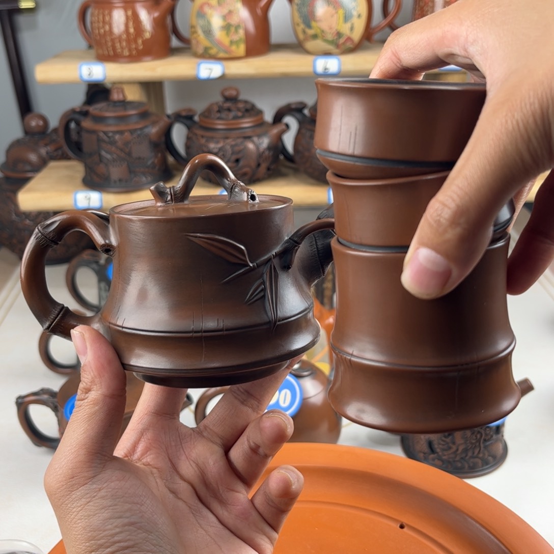 壶①***?建水紫陶全手工制作，老匠人传承手艺