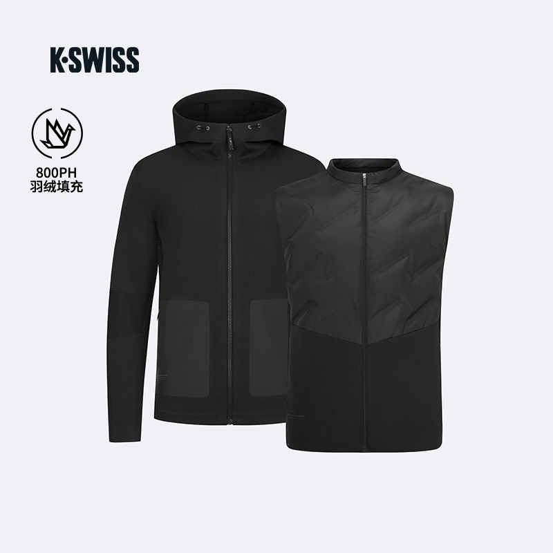 KSWISS盖世威男外套 25春季新款保暖时尚运动二合一外套1011460