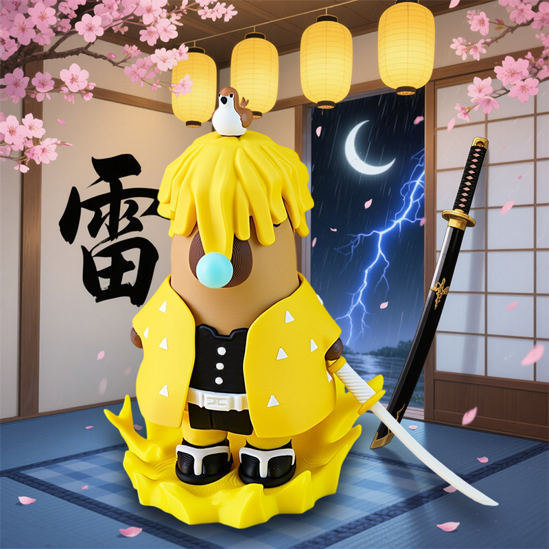原创【鬼灭之刃】善意卡皮巴拉机甲玩具可动磁吸拼装模型高达3D摆件