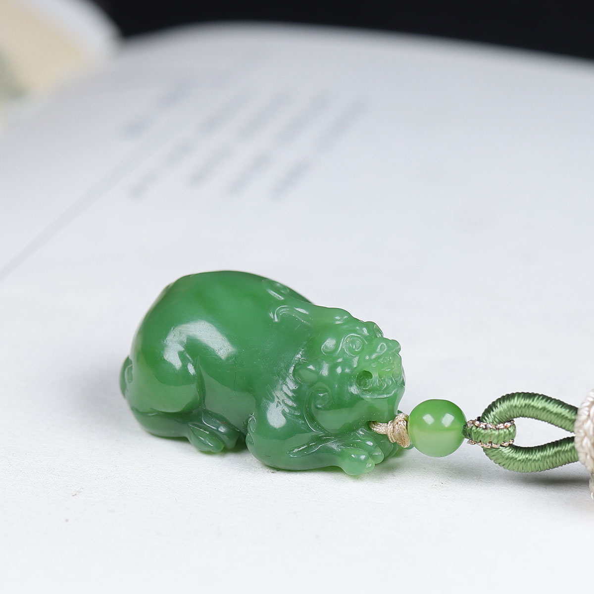 1228114和田玉碧玉貔貅