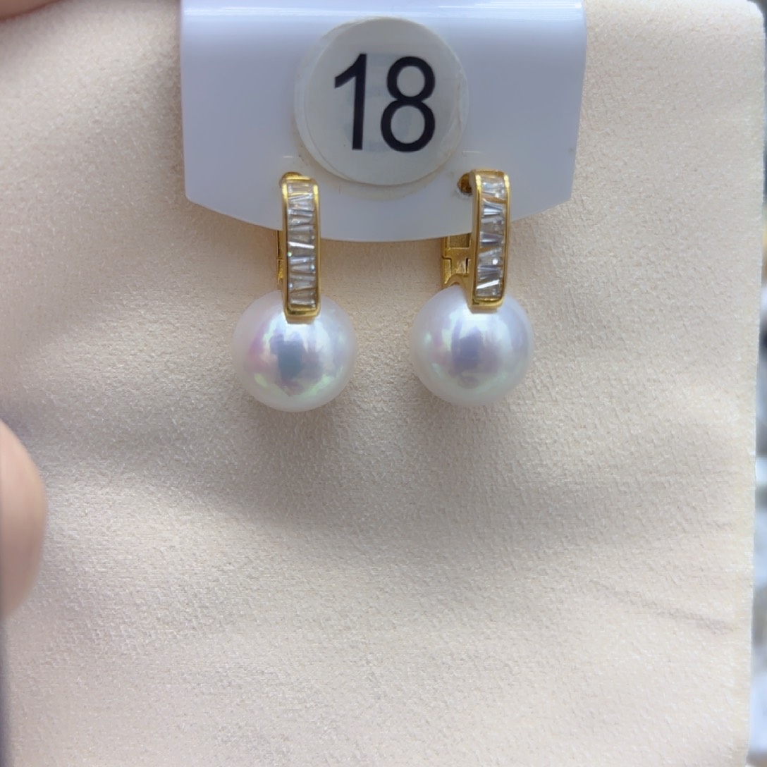 淡水珍珠耳饰银S925镶嵌