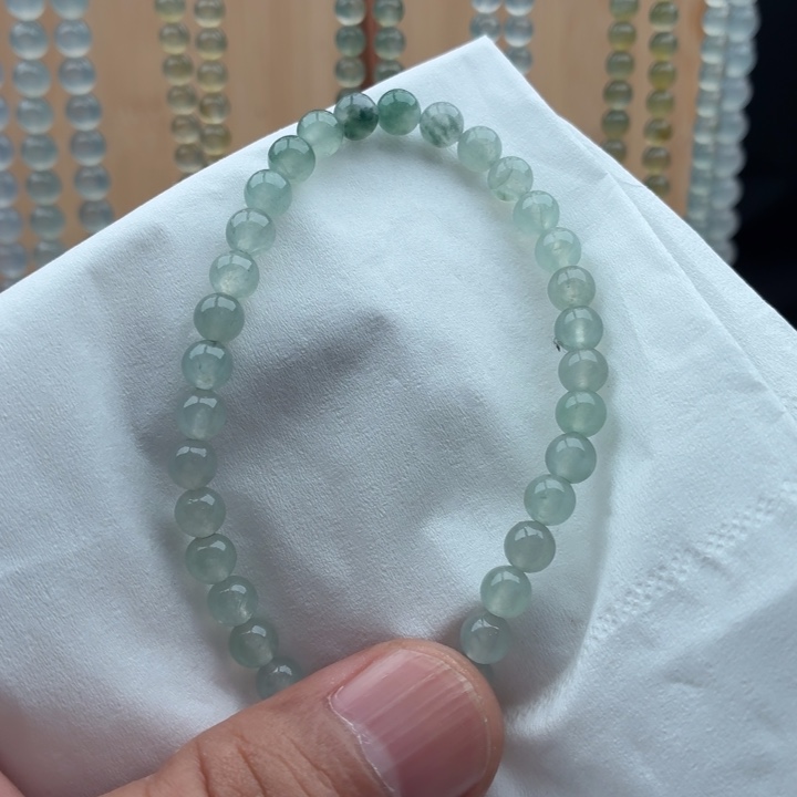 定制翡翠未镶嵌翡翠珠链 卡5.6