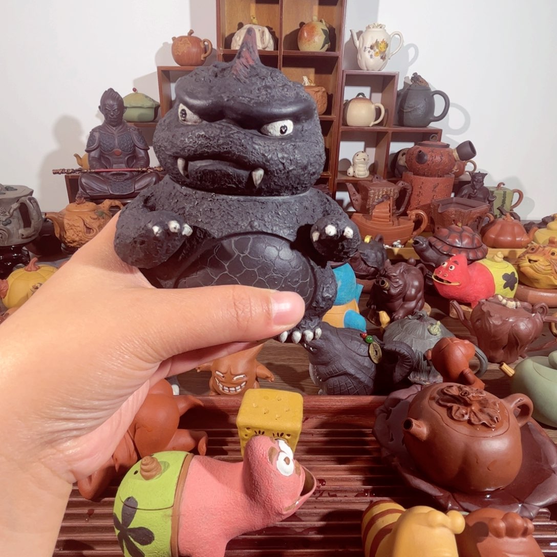 紫砂茶壶采****娘纯手工制作过程非常