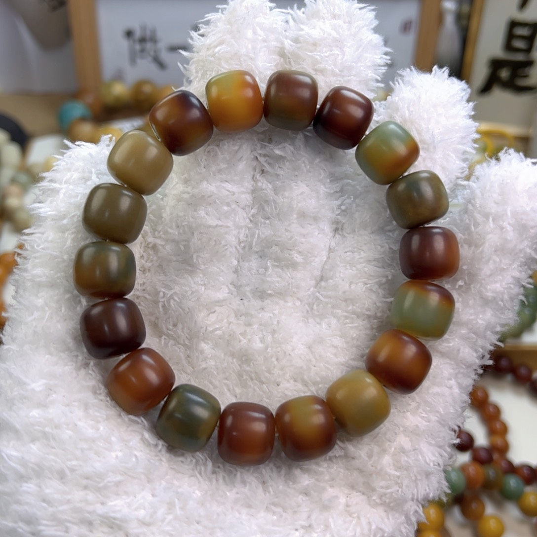 菩提根/象牙果手串敦煌炫彩干磨14