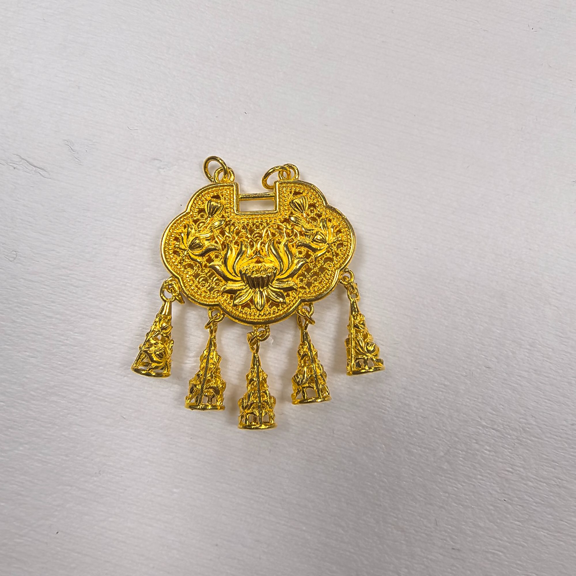 坠链均足银 足银吊坠    璎珞锁吊坠精致中古