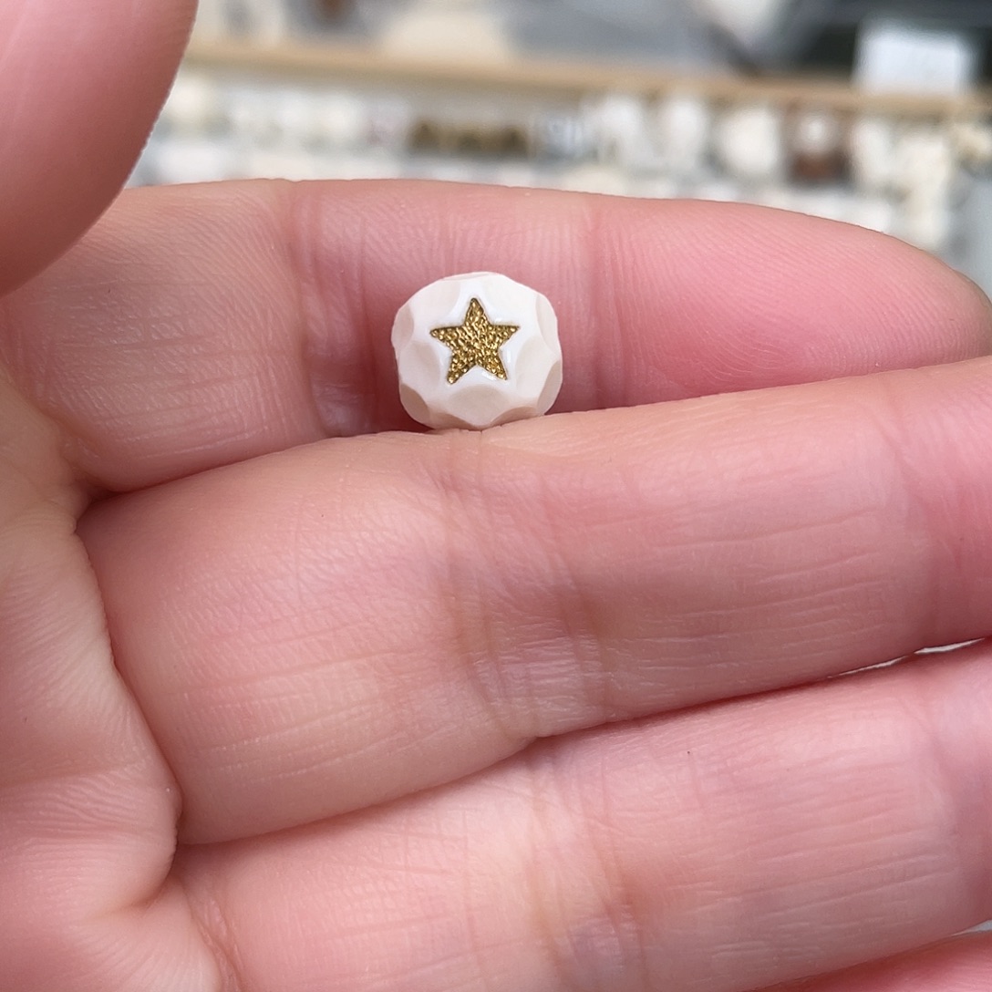 猛犸象牙手串/手链/手镯镶金星星