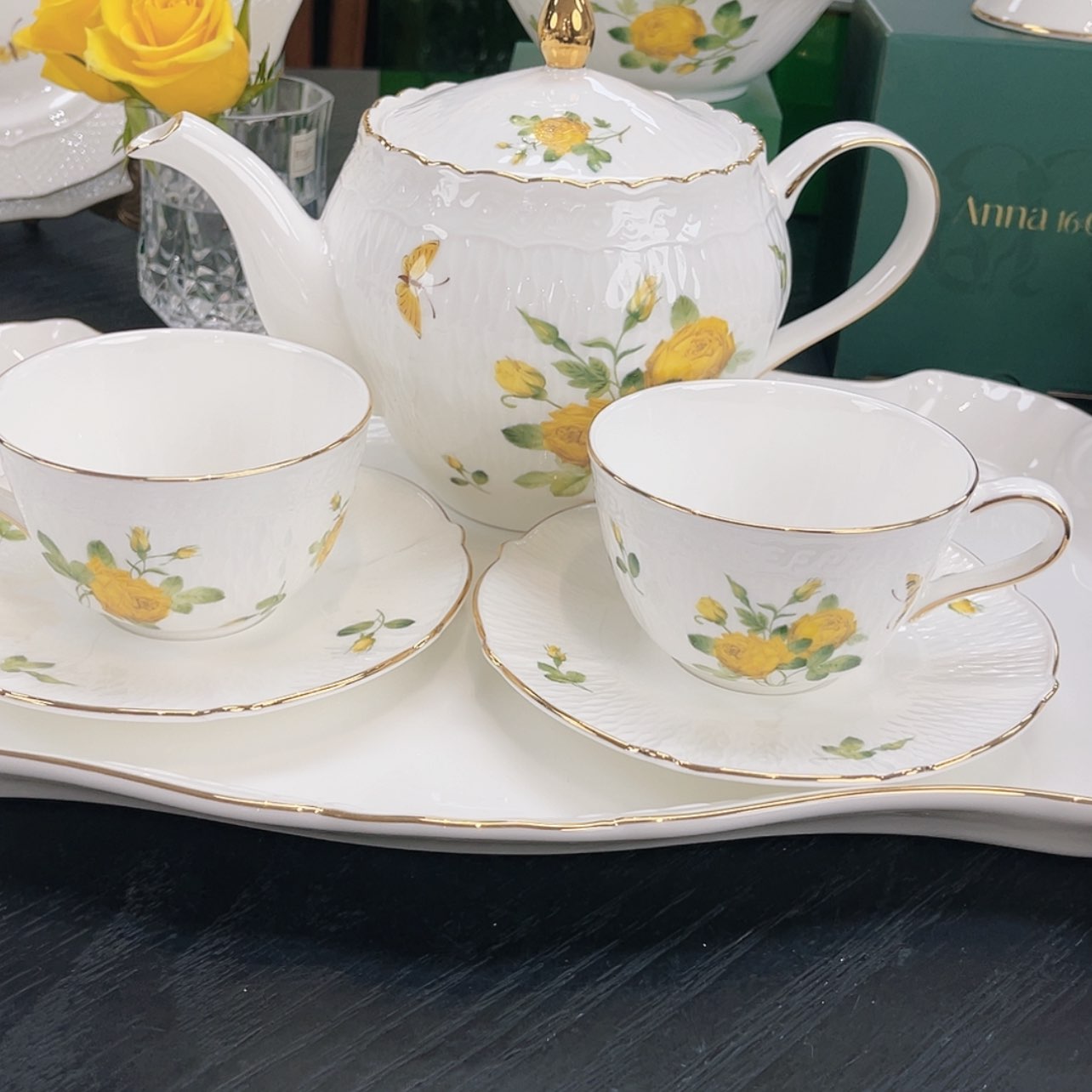 【闪购商品】瓷片一壶两杯———————