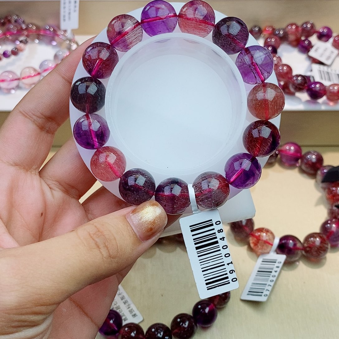 未镶嵌手链水晶黑加仑超七13m