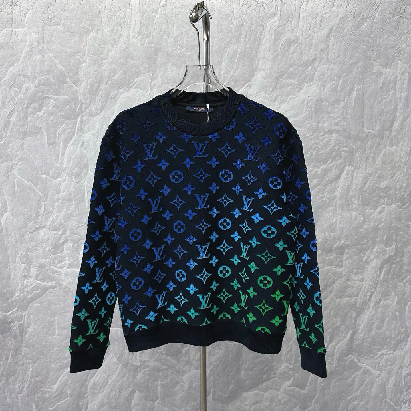 未使用 LouisVuitton/路易威登 渐变植绒满印卫衣 XXL码 P01030