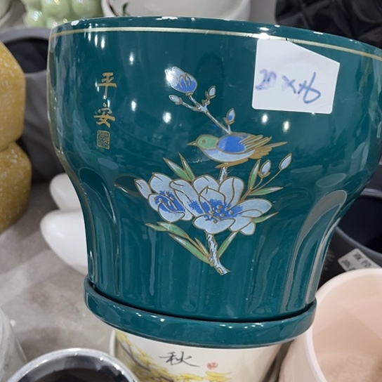 多肉绿植陶瓷花盆9.9包邮，有孔