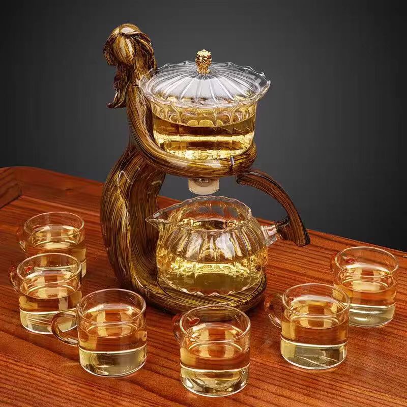 侍女泡茶 套组【茶漏+公道+茶漏架+6杯】