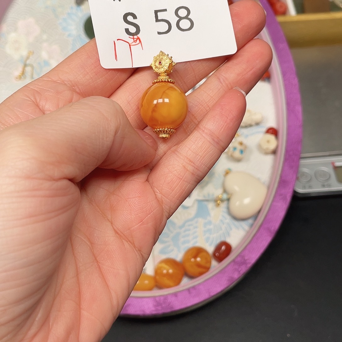 琥珀颈饰未镶嵌S58珠