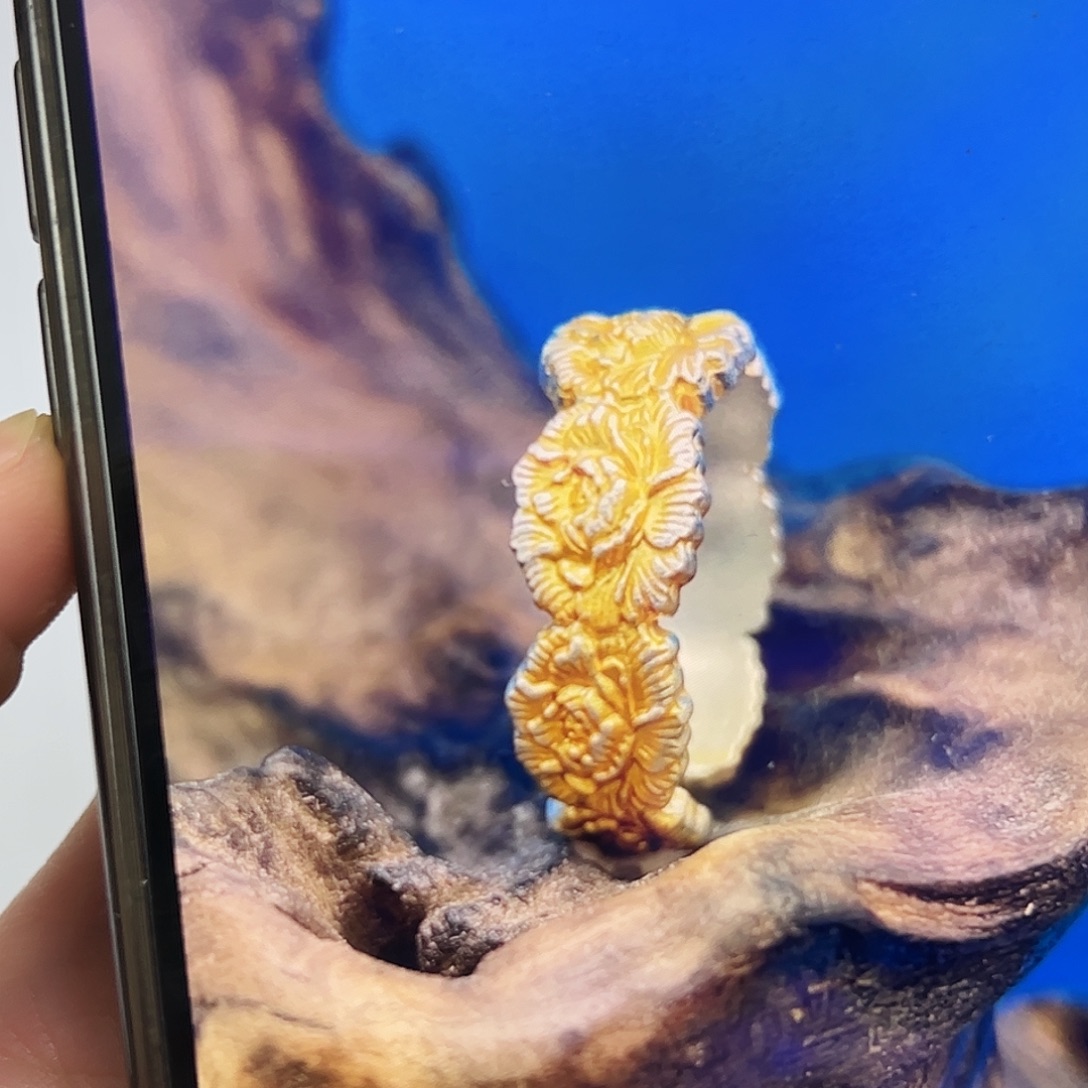 足银足银999牡丹戒指